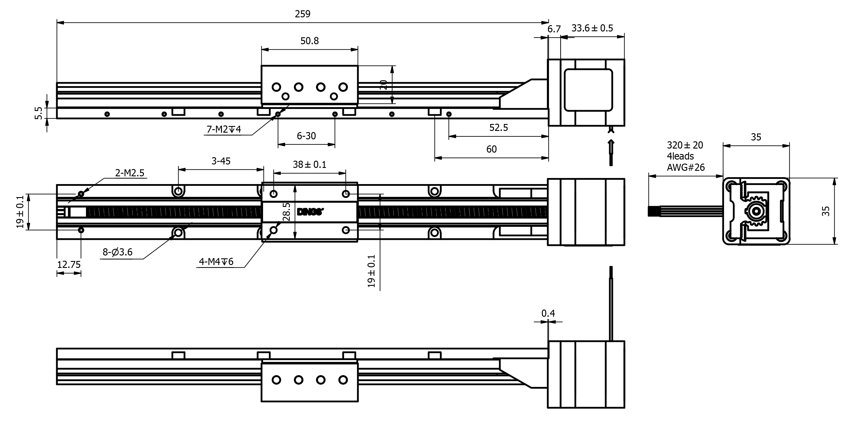 external actuator demension